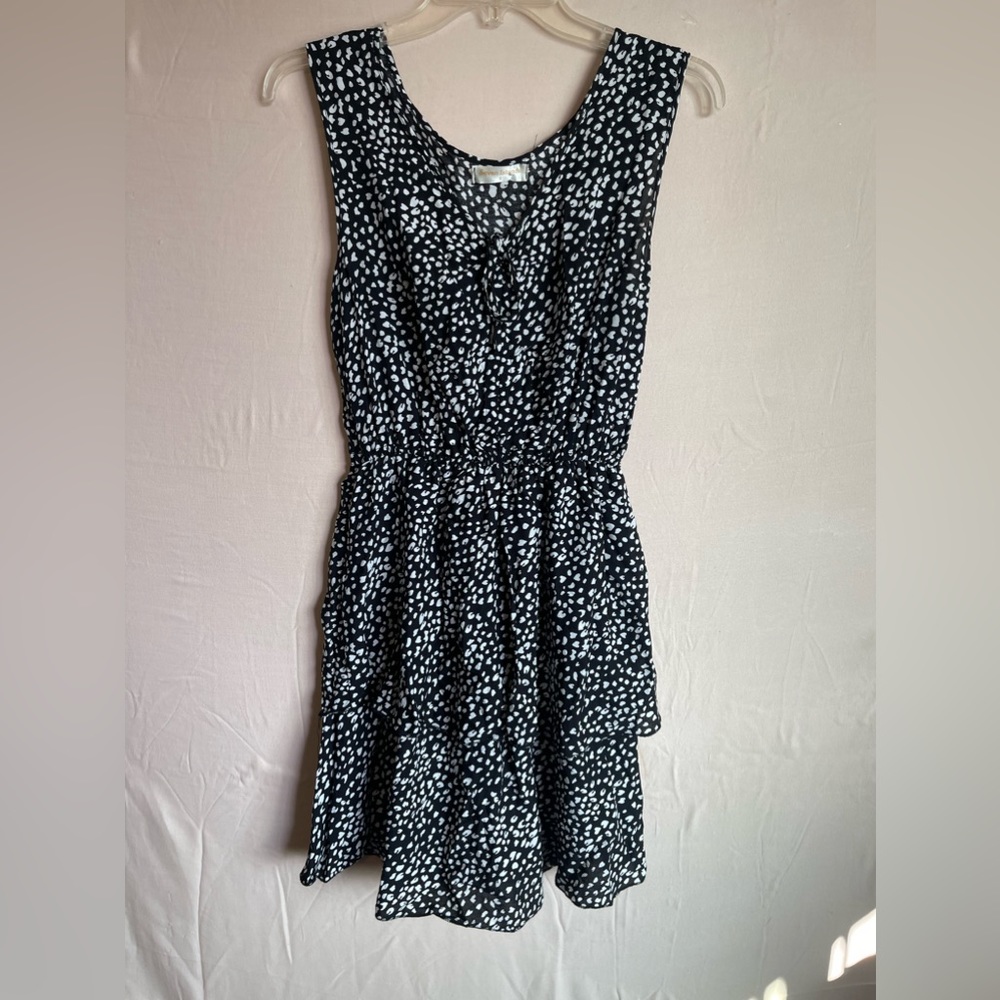 Mini Dress Black with white